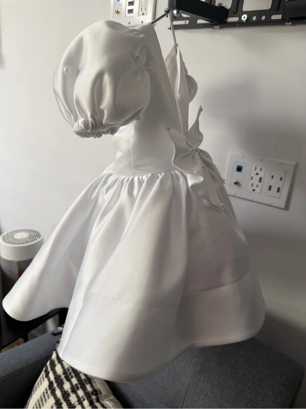 Flower Girl Dress with Pearls, Wedding girl Dress, Sati